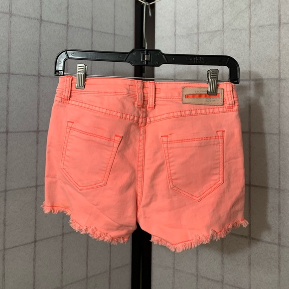 Salmon High Waisted Jean Shorts - Picture 2 of 4